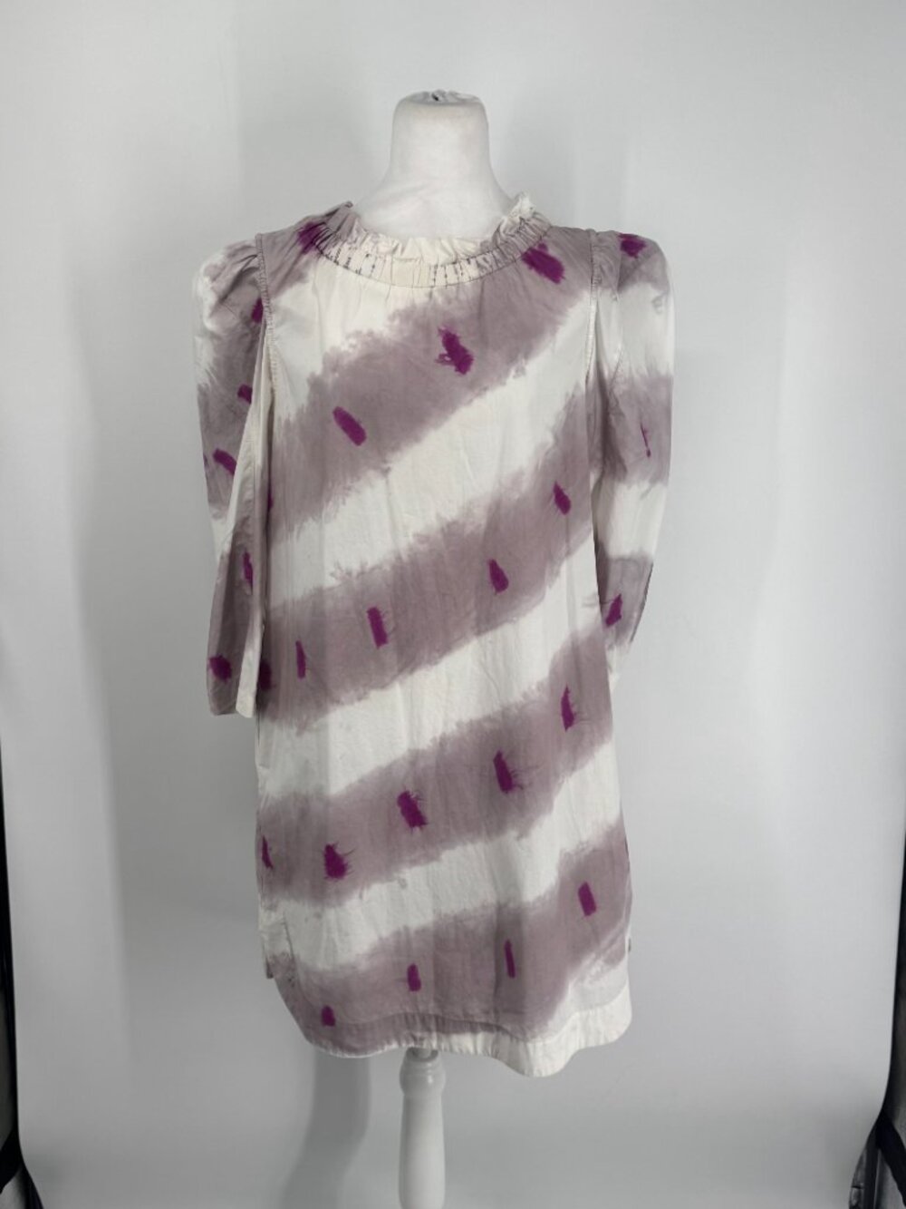 Sea New York Tie-Dye Puff Sleeve Cotton Mini Dress - Size S - Picture 4 of 14